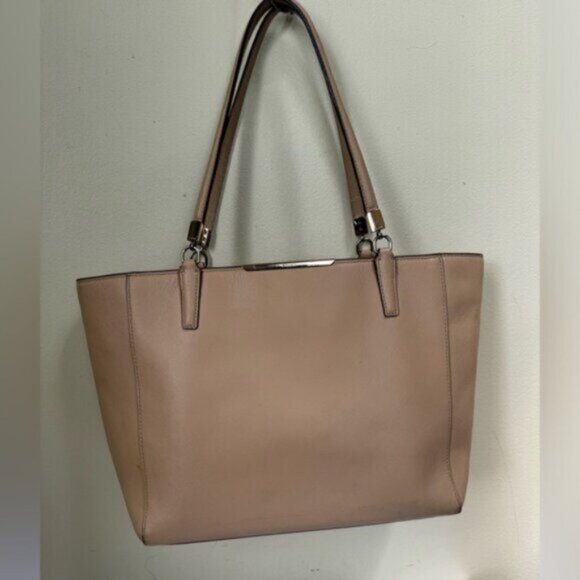 Coach Madison East West Saffiano Leather Tote Shoulder Bag Shopper Tan Neutral - Picture 12 of 15